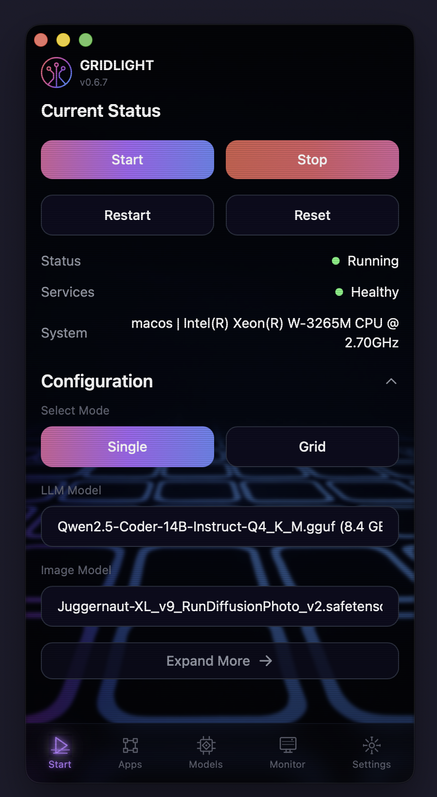Create new apps directly inside Gridlight